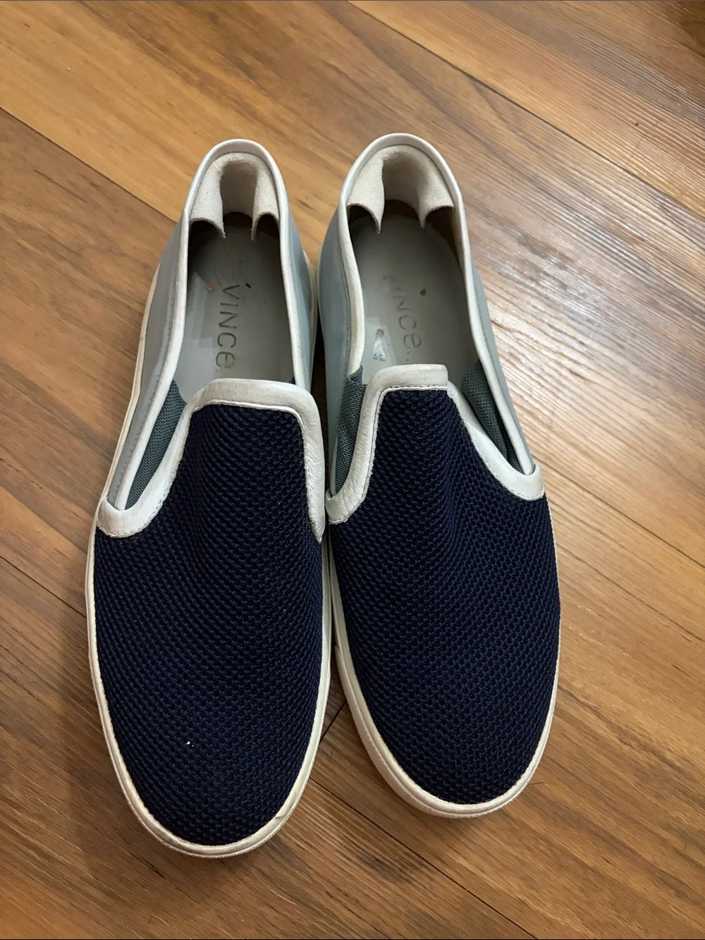 Vince Navy and Cream Slip-On Espadrilles